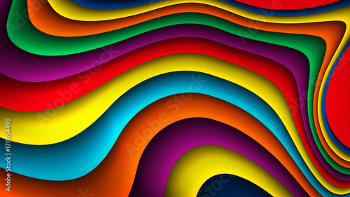 Bright colorful wavy background ,vector Illustration