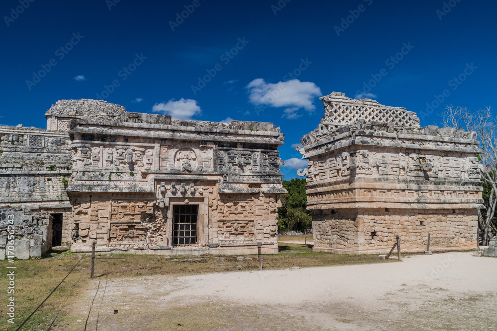 Building called Nunnery (Edificio de las Monjas) and church (La Iglesia) on  the right side in ancient Mayan city Chichen Itza, Mexico Stock Photo |  Adobe Stock