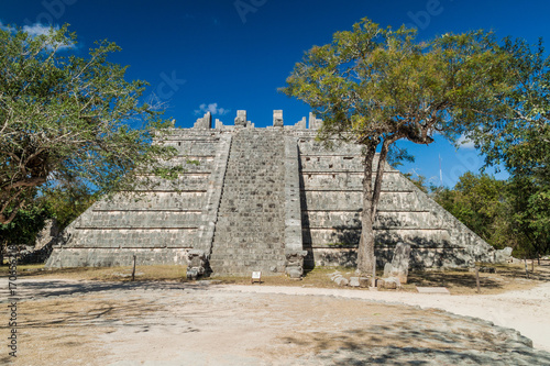 High priest tomb (also called The Ossuary) at the archeological site Chichen Itza, Mexico