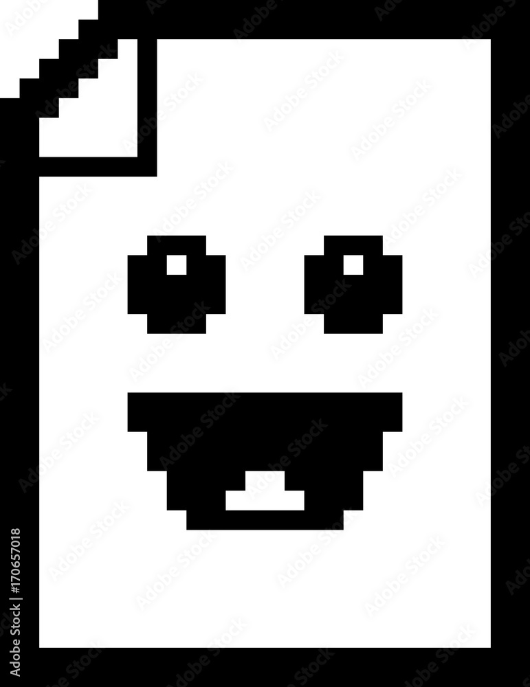 Smiling 8-Bit Cartoon Paper Smiling 8-Bit Cartoon Paper