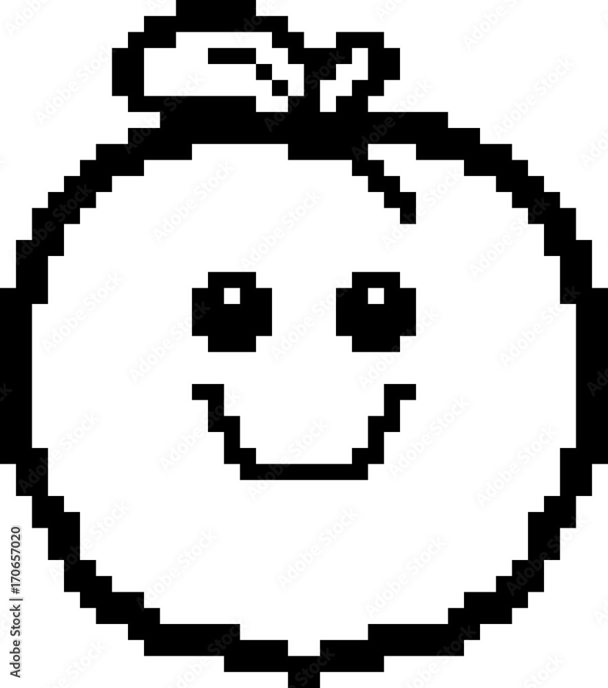 Smiling 8-Bit Cartoon Peach Smiling 8-Bit Cartoon Peach