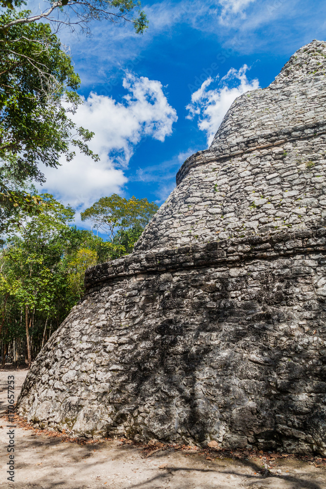 Temple of the Paintings at the ruins of the Mayan city Coba, Mexico