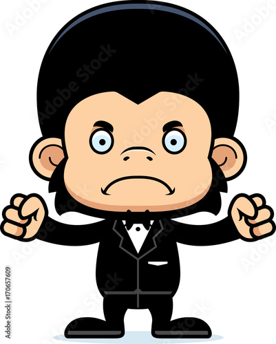 Cartoon Angry Groom Chimpanzee