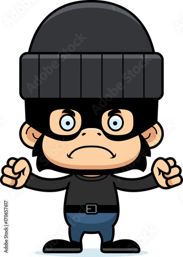 Cartoon Angry Thief Chimpanzee