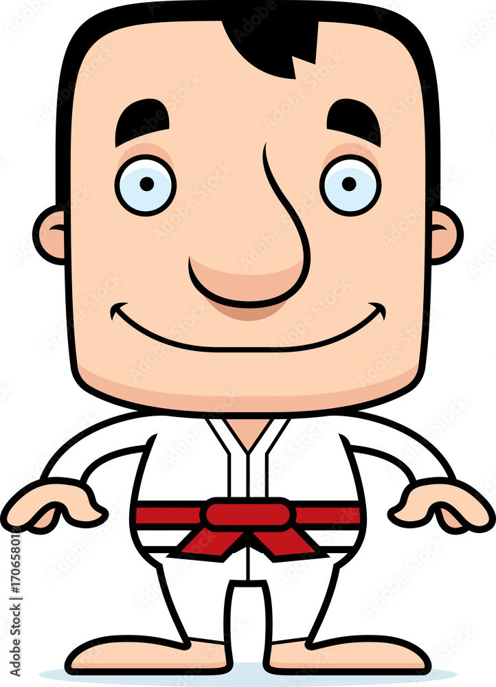 Obraz premium Cartoon Smiling Karate Man