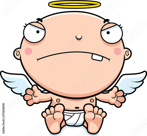 Cartoon Baby Angel Mad