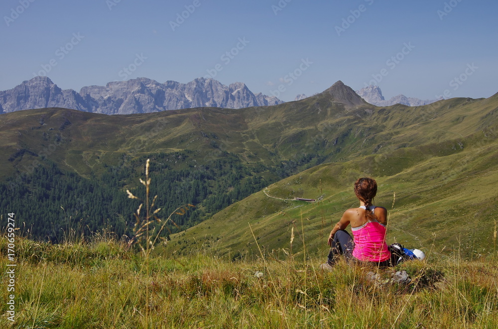 Young hiker taking a rest