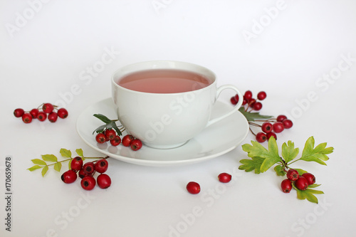 Healthy hawthorn berry tea 