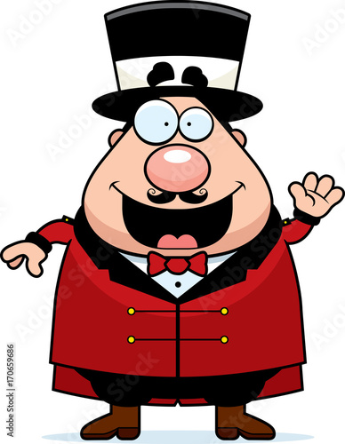 Cartoon Circus Ringmaster Waving