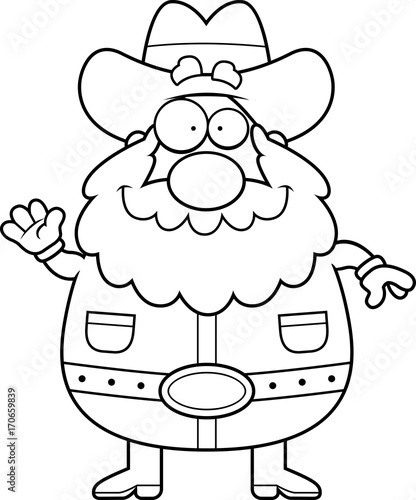 Cartoon Prospector Waving