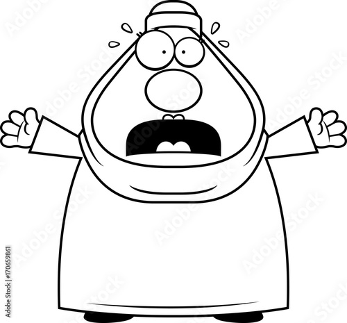 Scared Cartoon Muslim