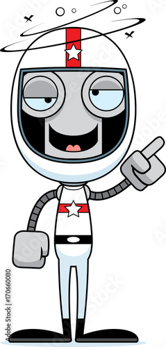 Cartoon Drunk Race Car Driver Robot
