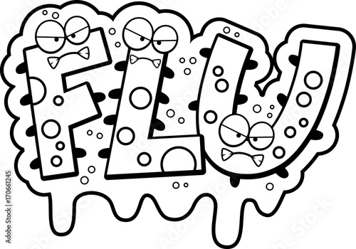 Cartoon Slimy Flu Bug Text
