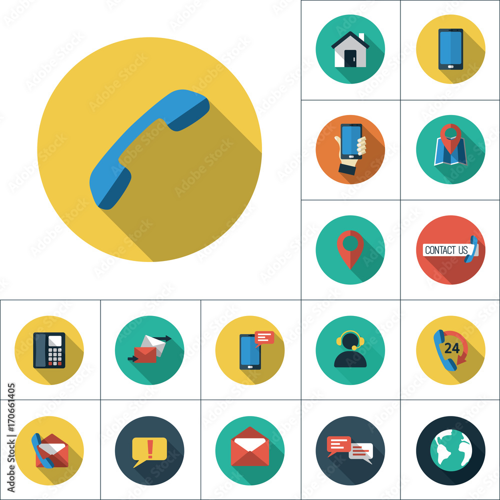 handset icon, flat set