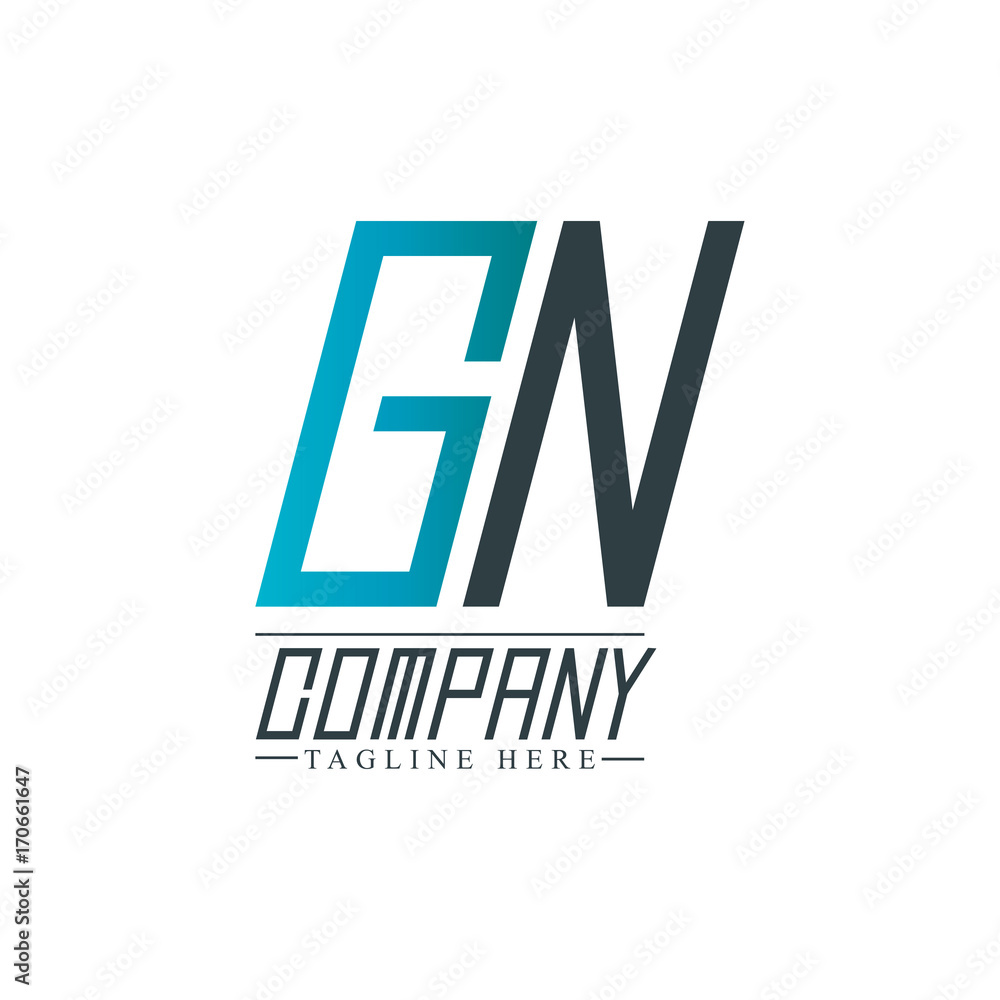 Obraz premium Initial Letter GN Design Logo