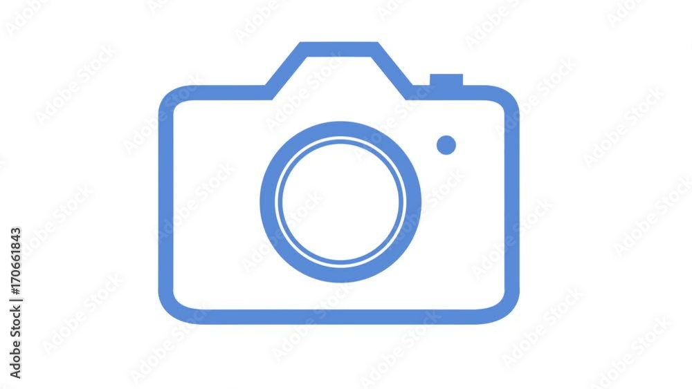 Dslr camera icon animation appearing then animating off loop blue Dslr camera icon animation appearing then animating off loop blue