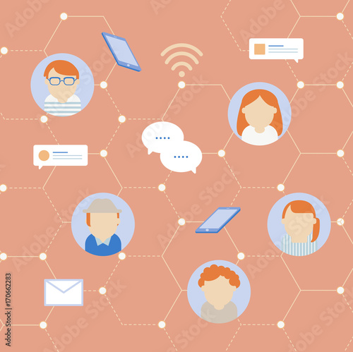 Vector of social network communication icons