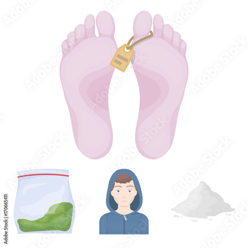 Addict, cocaine, marijuana, corpse.Drug set collection icons in cartoon style vector symbol stock illustration web.