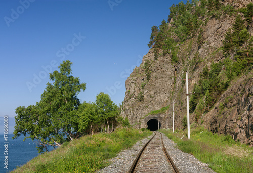Summer tunnel on Circum-Baikal Railway