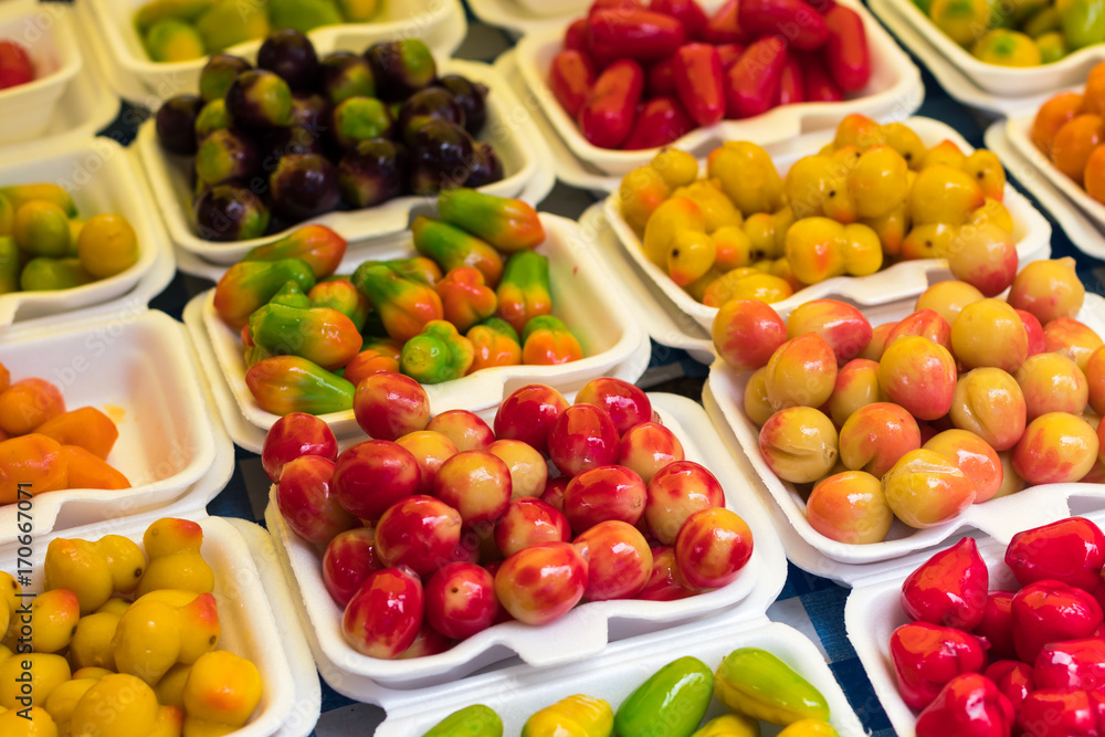 Ball plated dessert Imitate fruits. Ball plated dessert Imitate fruits.