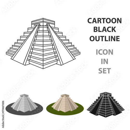 Chichen Itza icon in cartoon style isolated on white background. Countries symbol stock vector illustration.