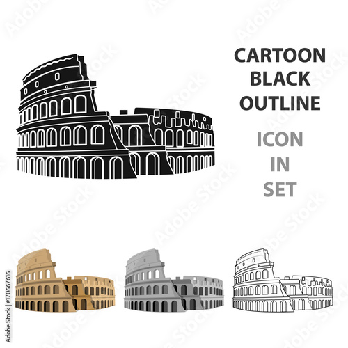 Obraz na płótnie Colosseum in Italy icon in cartoon style isolated on white background