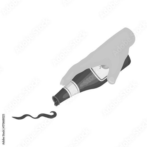 Ketchup,seasoning for eating. Food and cooking single icon in monochrome style vector symbol stock illustration web.