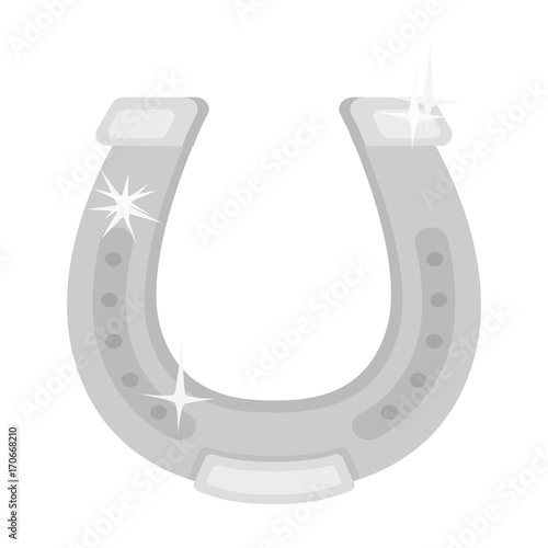 Horseshoe single icon in monochrome style.Horseshoe vector symbol stock illustration web.