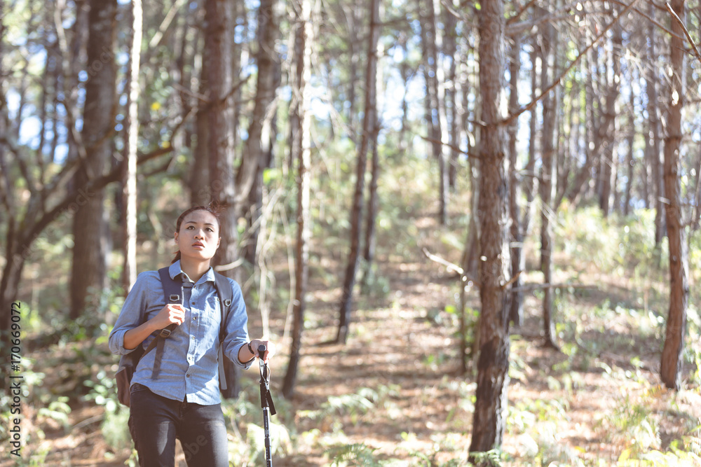 Young Traveler with map backpack relaxing outdoor with forest rocky mountain on background Summer vacations and Lifestyle hiking concept,Vintage style Young Traveler with map backpack relaxing outdoor with forest rocky mountain on background Summer vacations and Lifestyle hiking concept,Vintage style