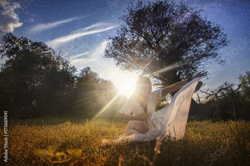 Gypsy woman in the forest