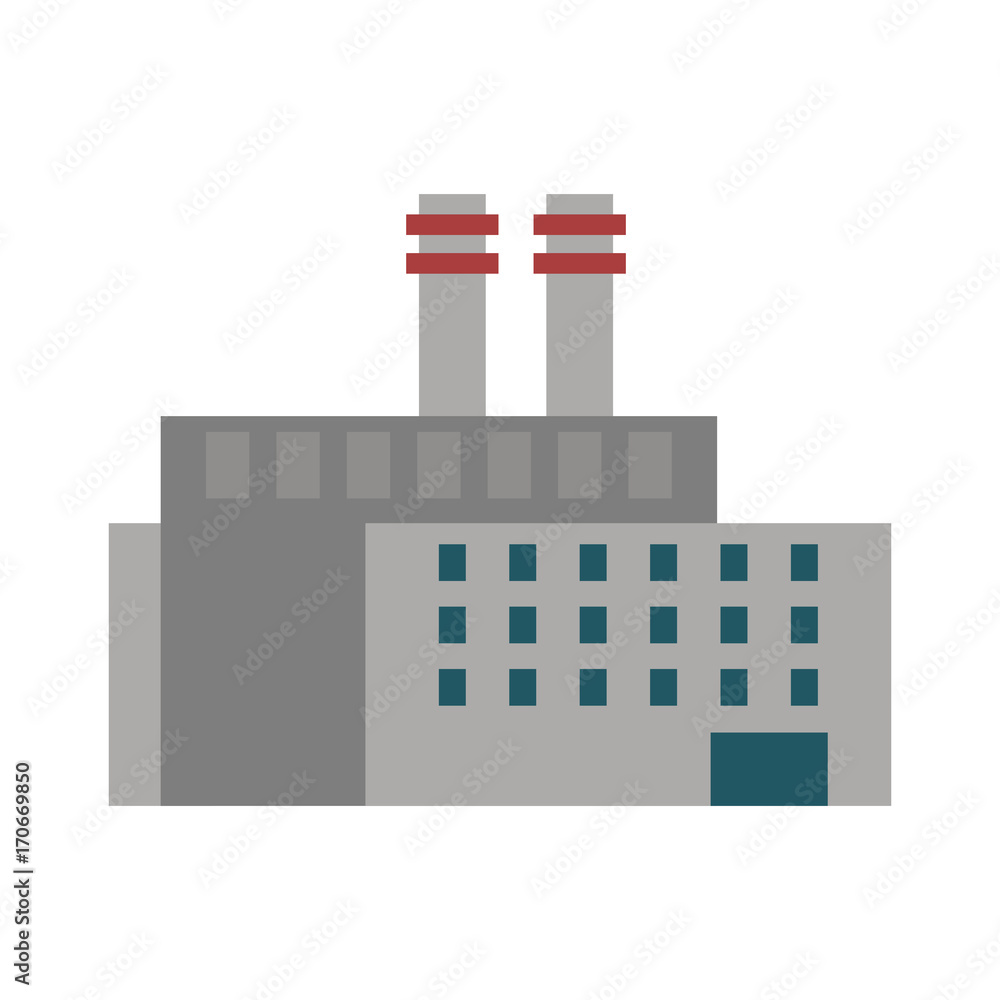 factory building icon image vector illustration design 