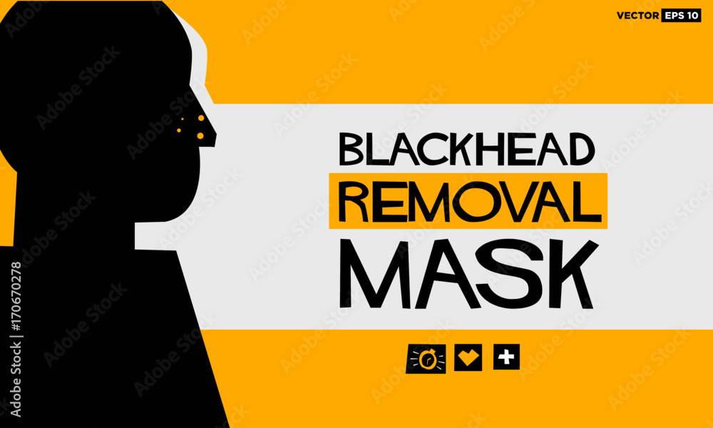 Blackhead Removal Mask (Flat Style Vector Illustration Poster Design)