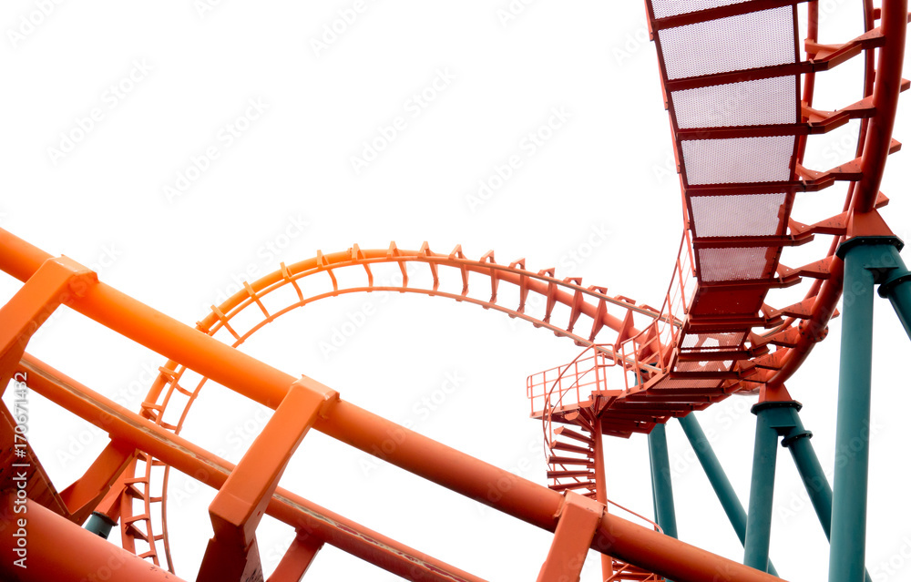 Roller coaster isolated on white background