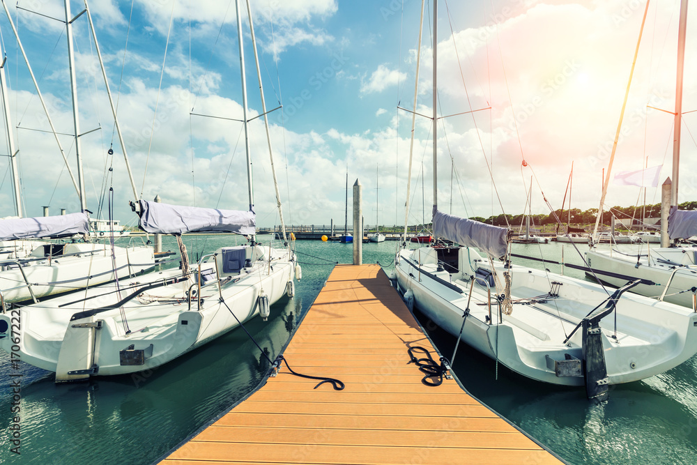 Fototapeta premium sailboat moored in the harbor
