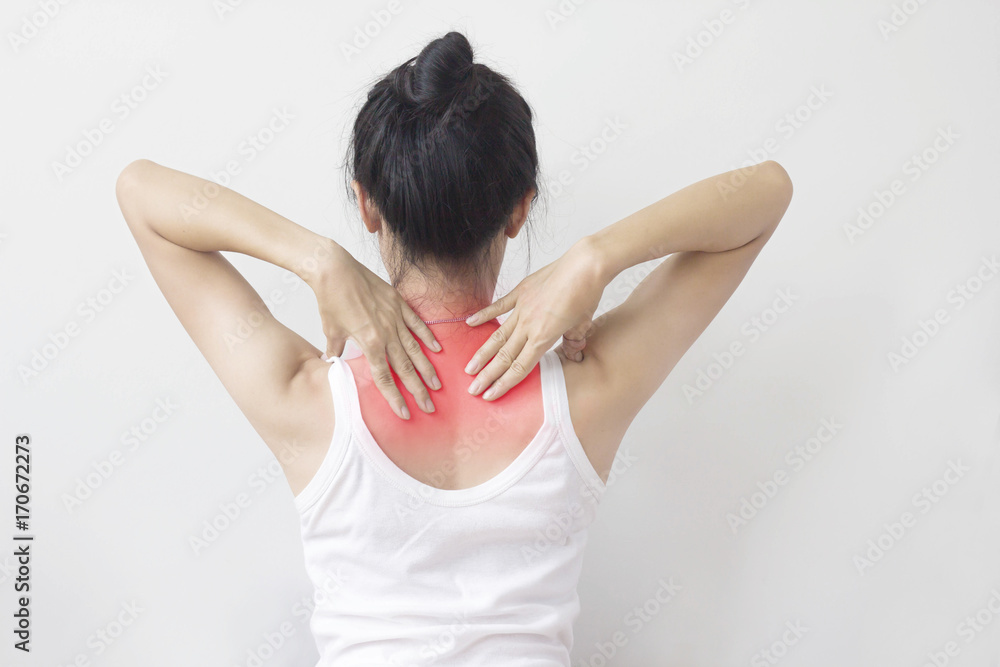 Young woman suffering from neck pain.Healthcare and medical concepts. Young woman suffering from neck pain.Healthcare and medical concepts.