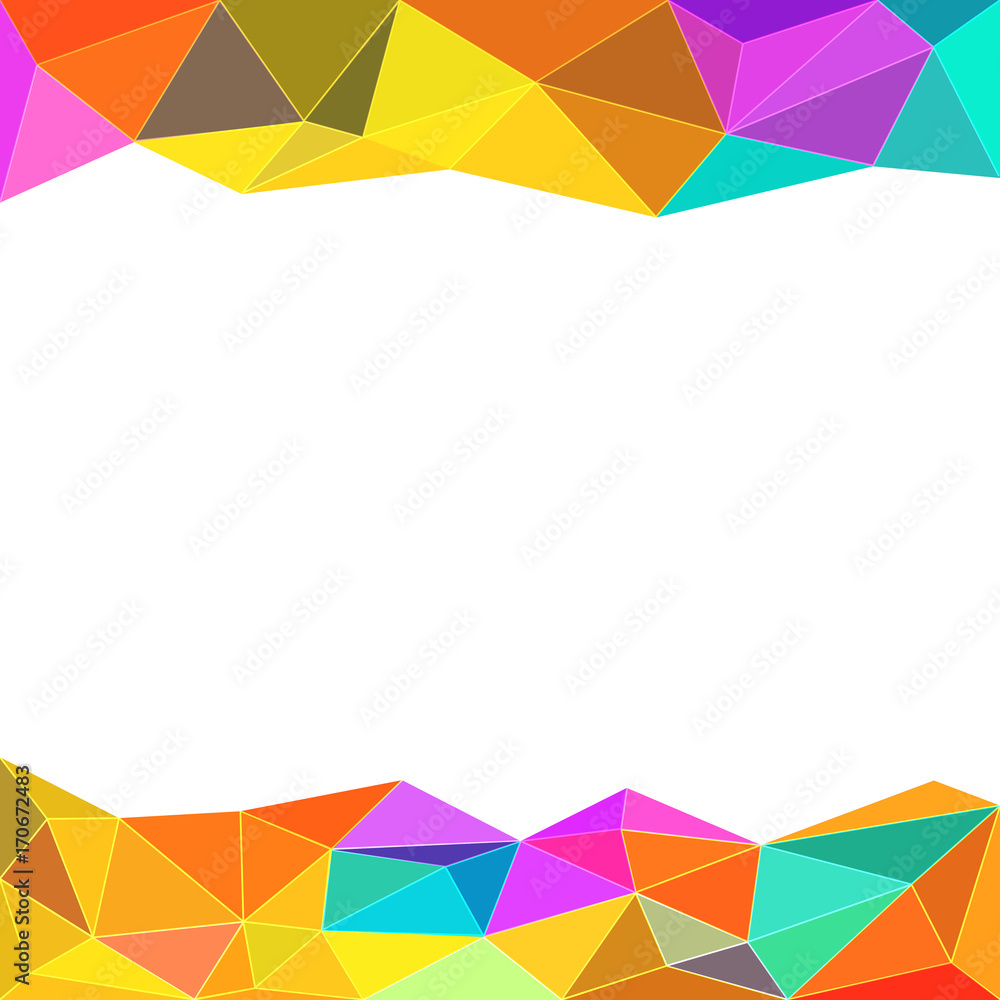 Fototapeta premium Abstract polygonal triangles background with place for text. Colorful vivid background of colored triangles with kaleidoscope effect, 3D illustration
