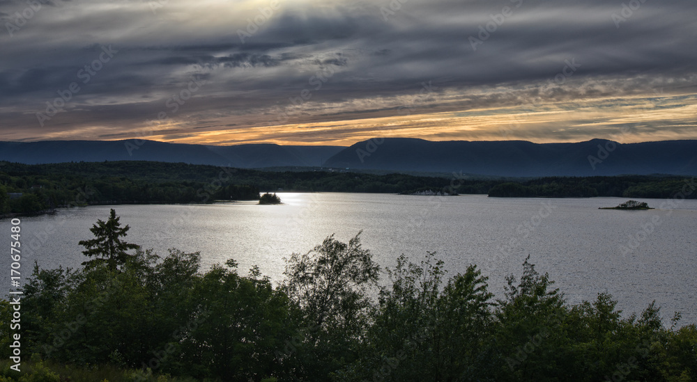 Sunset Island Lake Silhouette