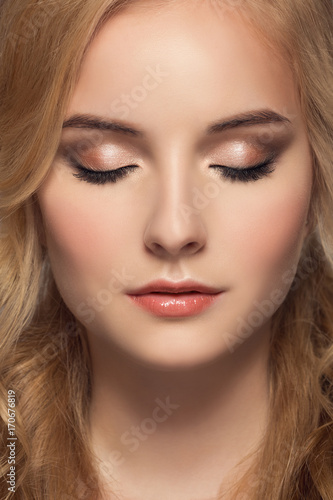 Wallpaper Mural Portrait of young beautiful blond woman. Hairstyle and make-up. Torontodigital.ca