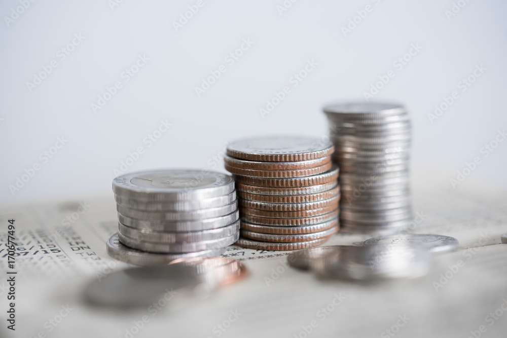 close up of rows coins for finance and banking concept close up of rows coins for finance and banking concept