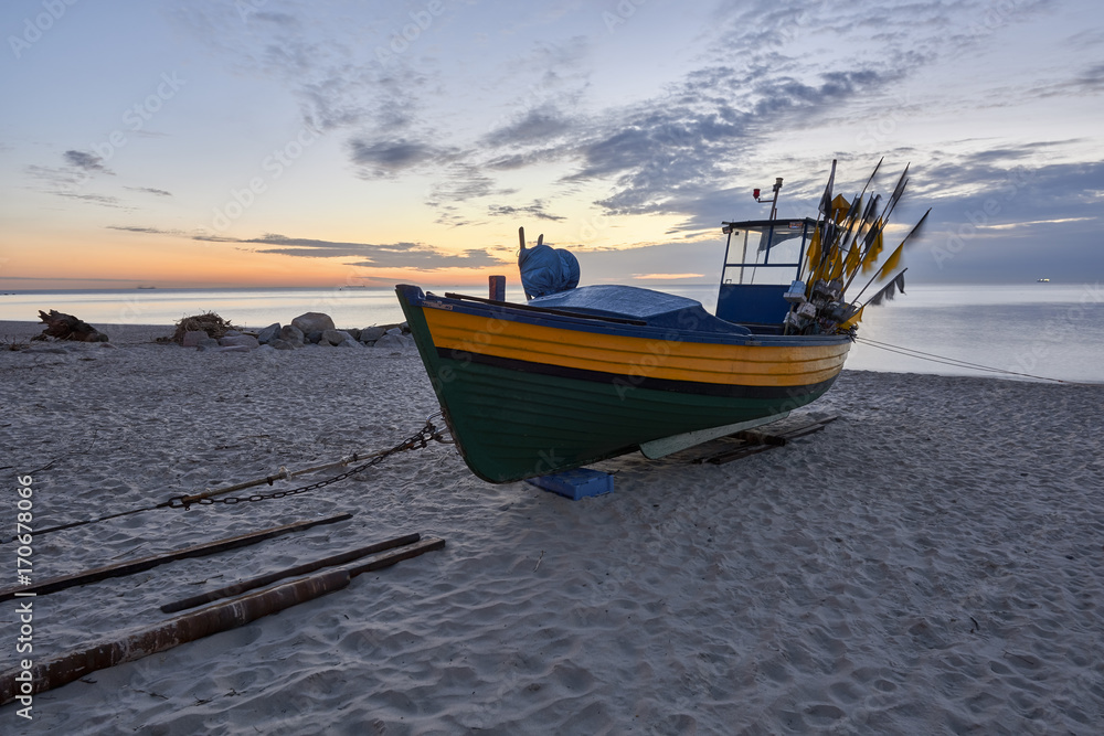 Gdynia Orlowo, Poland -   beach on the Baltic Sea.