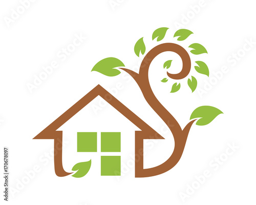 sprout plant house home residence real estate icon image vector