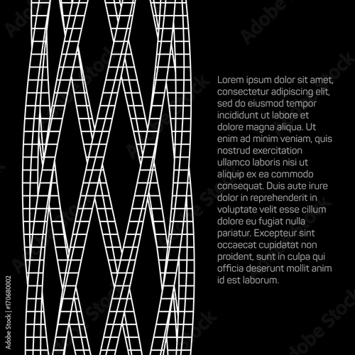 Low poly truss structure wireframe mesh background. Scinece and tech vector illustration.