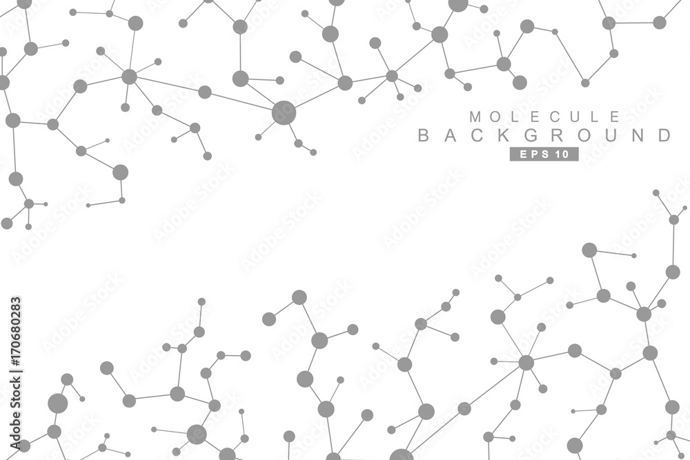 Structure molecule and communication. Dna, atom, neurons. Scientific concept for your design. Connected lines with dots. Medical, technology, chemistry, science background. Vector illustration. Structure molecule and communication. Dna, atom, neurons. Scientific concept for your design. Connected lines with dots. Medical, technology, chemistry, science background. Vector illustration.