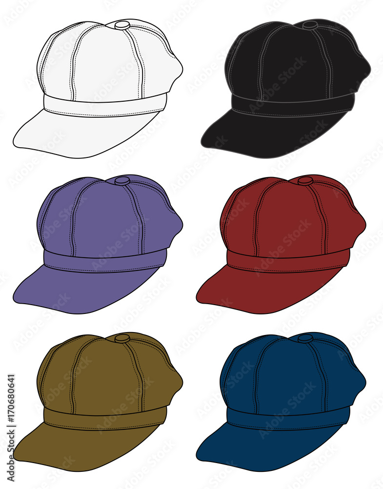 newsboy cap illustration / color variations newsboy cap illustration / color variations