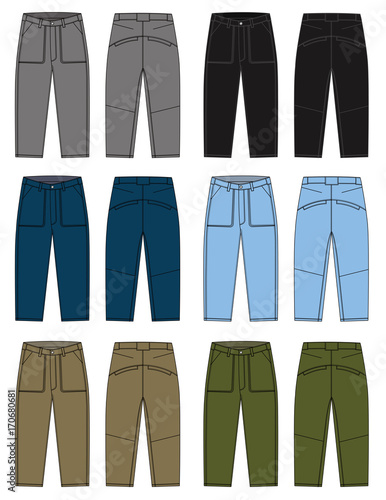 Denim pants illustration / color variations