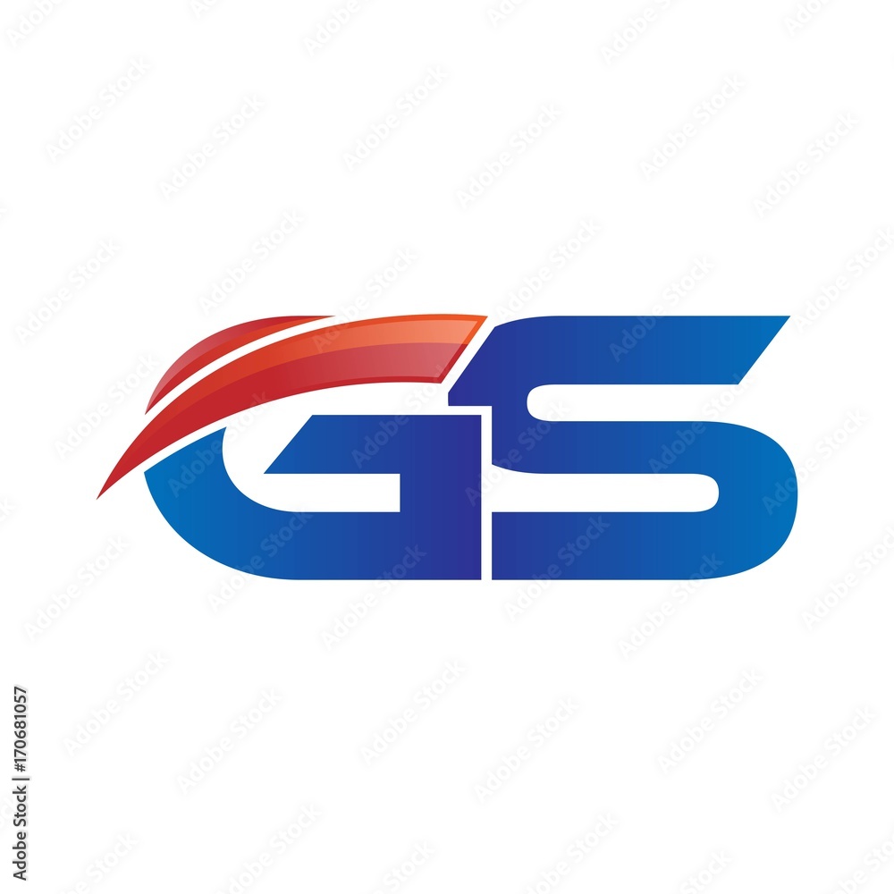 modern vector initial letters logo swoosh gs red blue modern vector initial letters logo swoosh gs red blue
