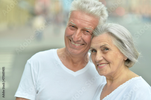 senior couple posing 