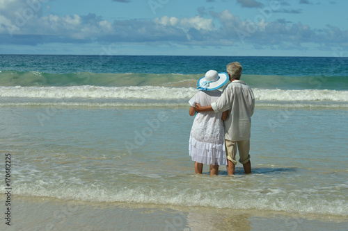 Senior couple on seashore