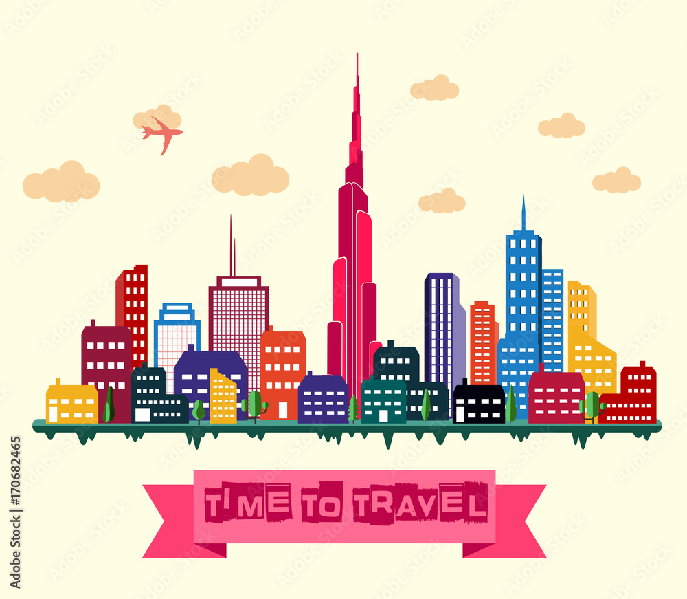 Naklejka premium Dubai city skyline