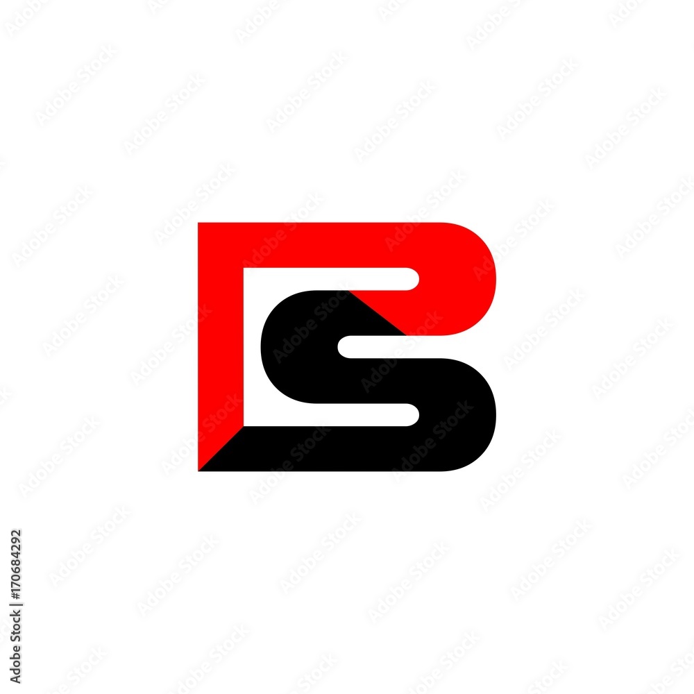 Red and Black PS Initial Logo Vector Red and Black PS Initial Logo Vector